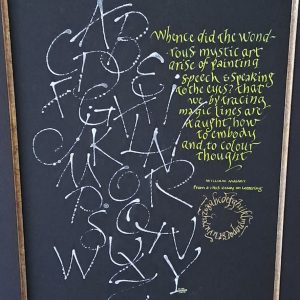 Ruling pen on black paper